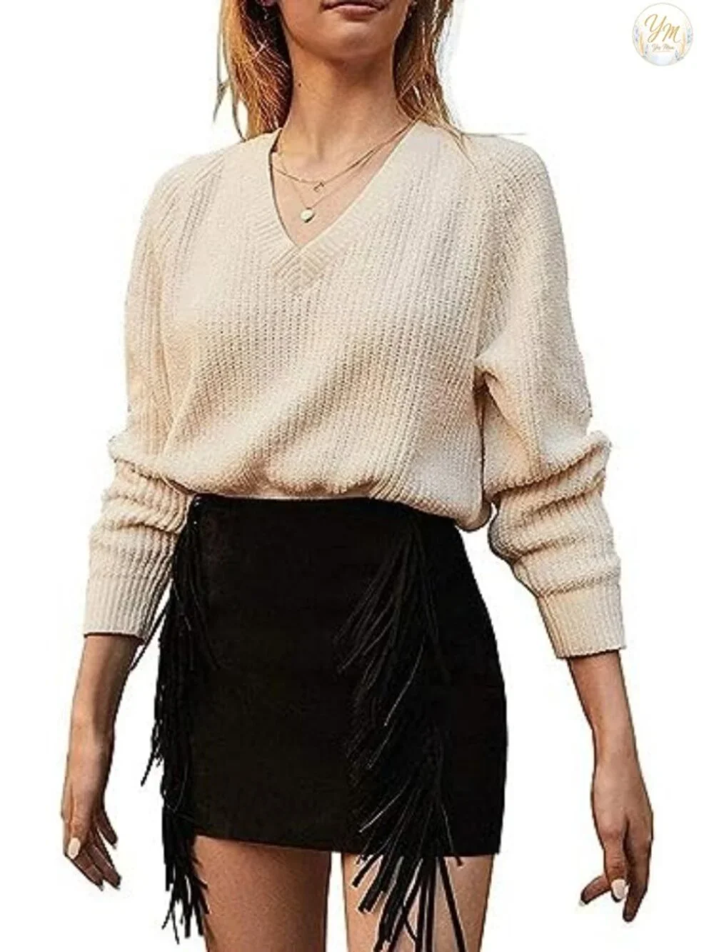 Faux Suede High Waist A-Line Mini Skirt with Pockets